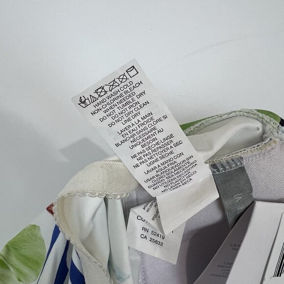 LA BLANCA In The Moment Goddess Tankini Swim Top Size 12 Halter Tropical Foliage - Picture 7 of 7